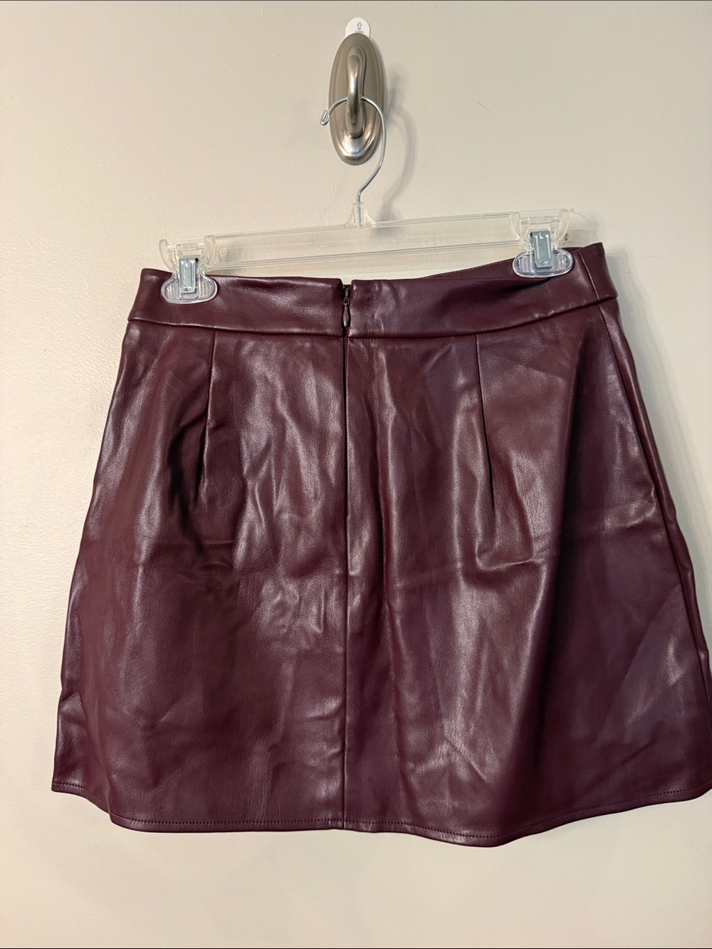 Bar III Burgundy/Wine Faux Leather Bustier and Skirt SET - Picture 7 of 8